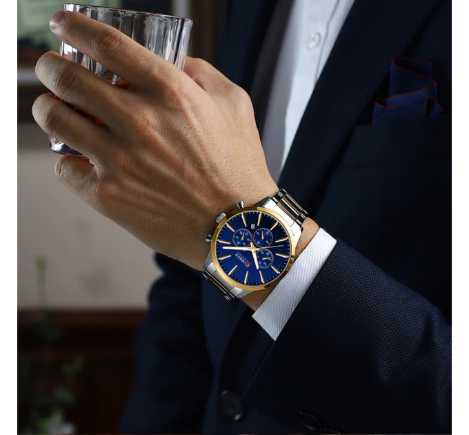 Curren 8435 Silver-Gold-Blue