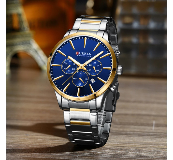 Curren 8435 Silver-Gold-Blue