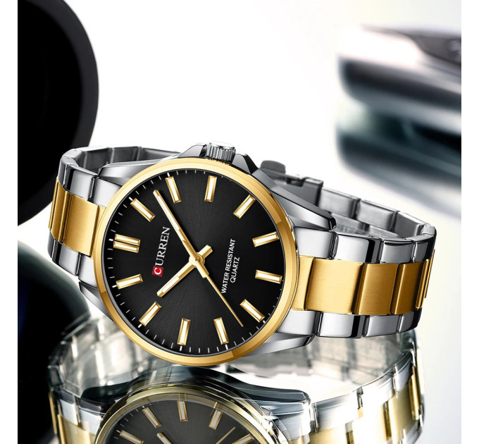 Curren 9090 Silver-Gold-Black