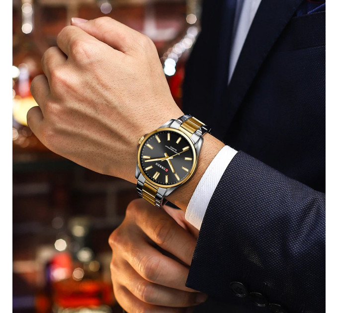 Curren 9090 Silver-Gold-Black