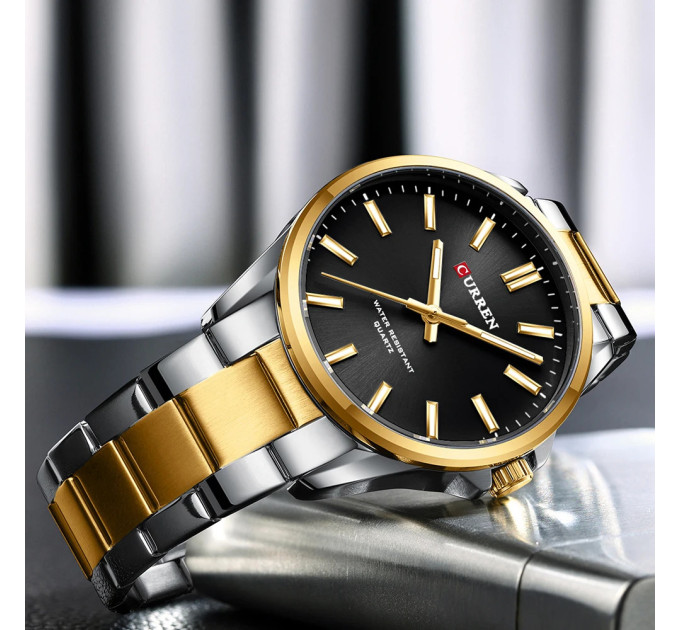 Curren 9090 Silver-Gold-Black