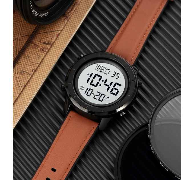 Skmei 1864LBNWT Brown-White Leather