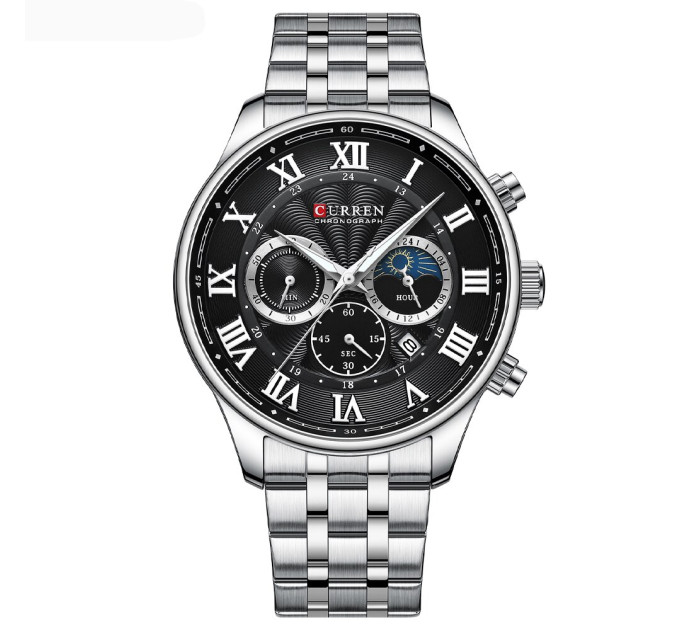 Curren 8427 Silver-Black