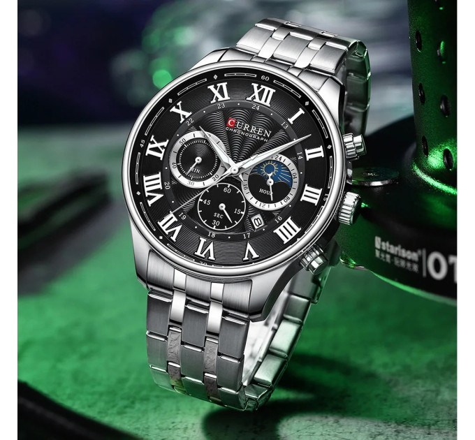 Curren 8427 Silver-Black