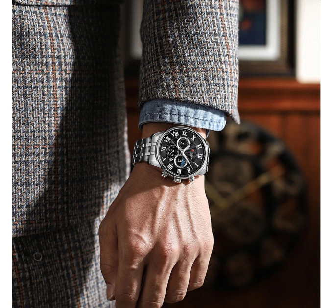 Curren 8427 Silver-Black