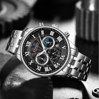 Curren 8427 Silver-Black