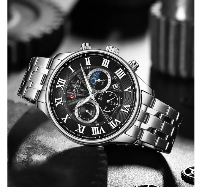 Curren 8427 Silver-Black