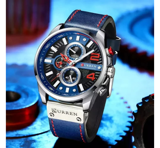 Curren 8393 Silver-Blue