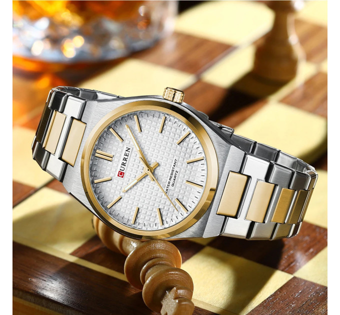 Curren 8439 Silver-Gold-White
