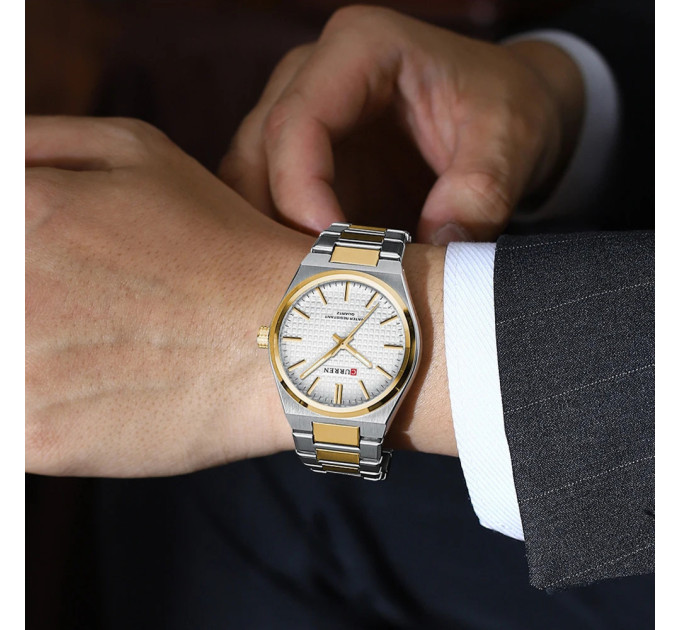 Curren 8439 Silver-Gold-White