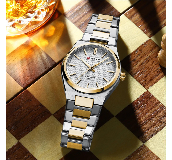 Curren 8439 Silver-Gold-White