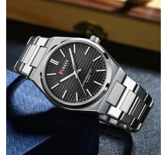 Curren 8439 Silver-Black