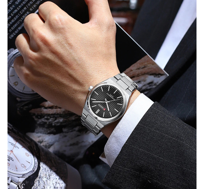 Curren 8439 Silver-Black