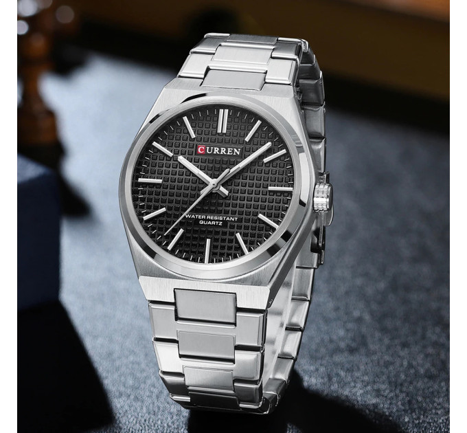 Curren 8439 Silver-Black
