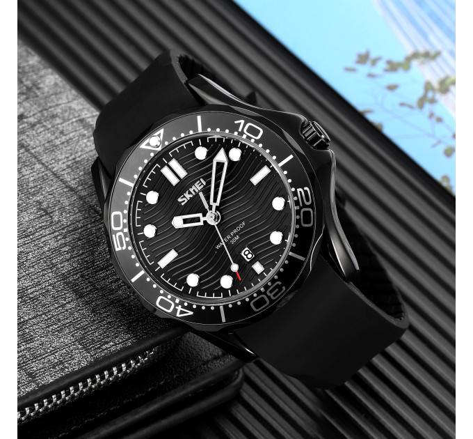 Skmei 9276PBKBK Black-Black Silicone Strap