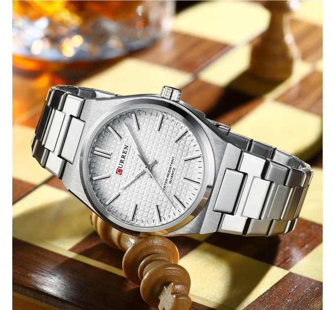 Curren 8439 Silver-White