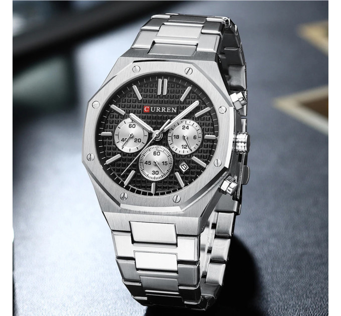 Curren 8440 Silver-Black