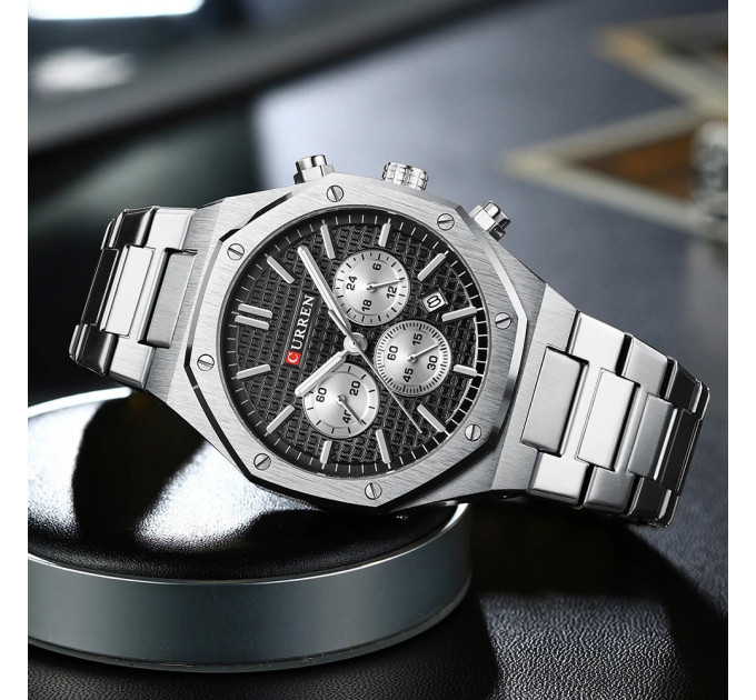 Curren 8440 Silver-Black