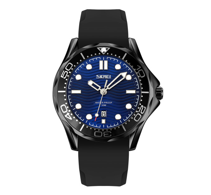 Skmei 9276PBKBU Black-Blue Silicone Strap