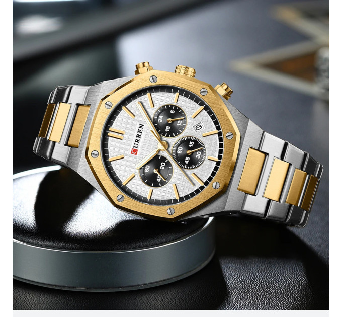 Curren 8440 Silver-Gold-White