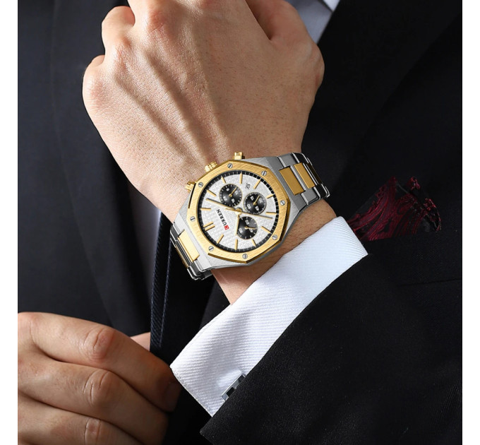 Curren 8440 Silver-Gold-White