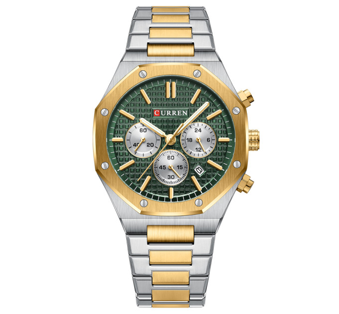 Curren 8440 Silver-Gold-Green