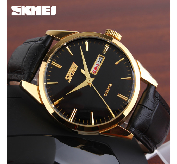 Skmei 9073GDBK-B Gold-Black men