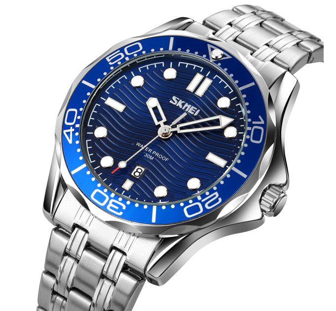 Skmei 9276SSIBU Silver-Blue Steel Strap