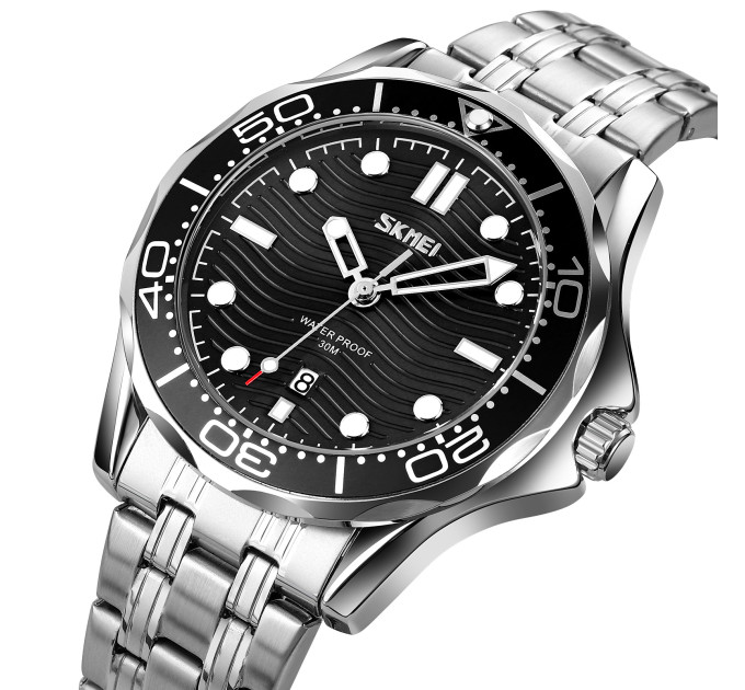 Skmei 9276SSIBK Silver-Black Steel Strap