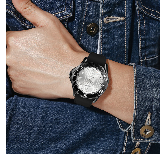Skmei 9276PBKSI Black-Silver Silicone strap SALE