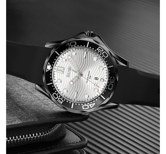Skmei 9276PBKSI Black-Silver Silicone strap SALE