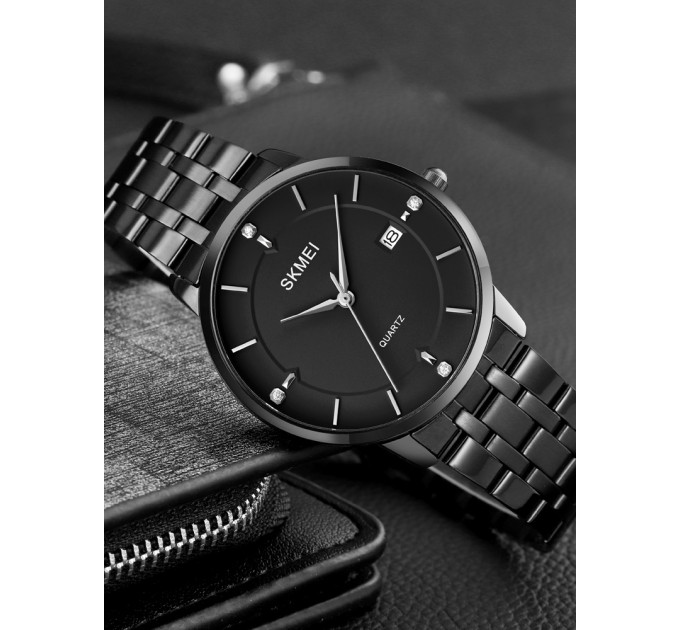 Skmei 1801SBK Black Mesh Band Lady Big Size