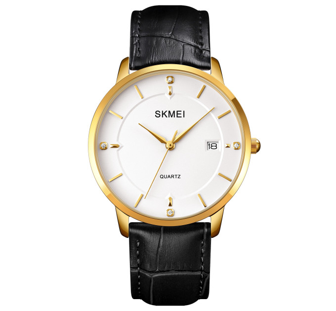 Skmei 1801LGDWT Gold-White Leather