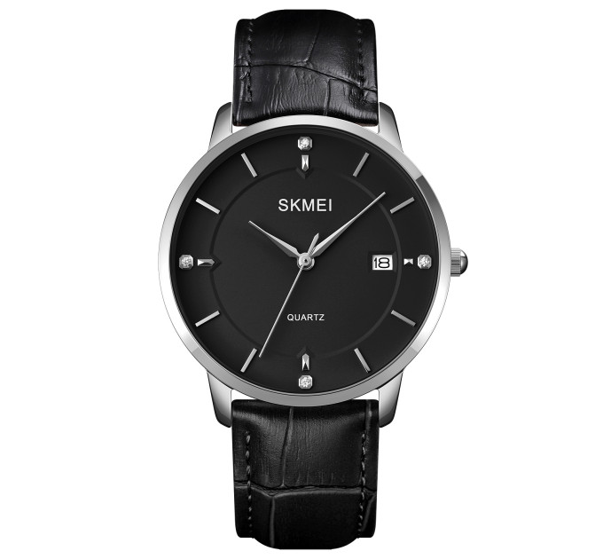 Skmei 1801LSIBK Silver-Black Leather