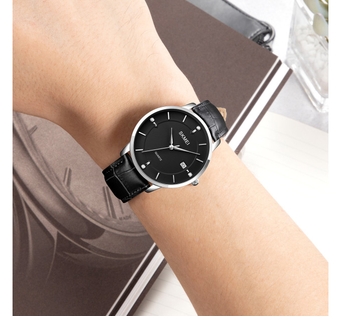 Skmei 1801LBKBK Black-Black Leather