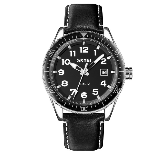 Skmei 9232LSIBK Silver-Black Leather
