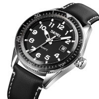 Skmei 9232LSIBK Silver-Black Leather