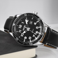 Skmei 9232LSIBK Silver-Black Leather