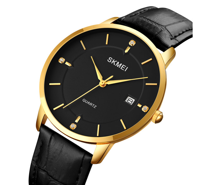 Skmei 1801LGDBK Gold-Black Leather