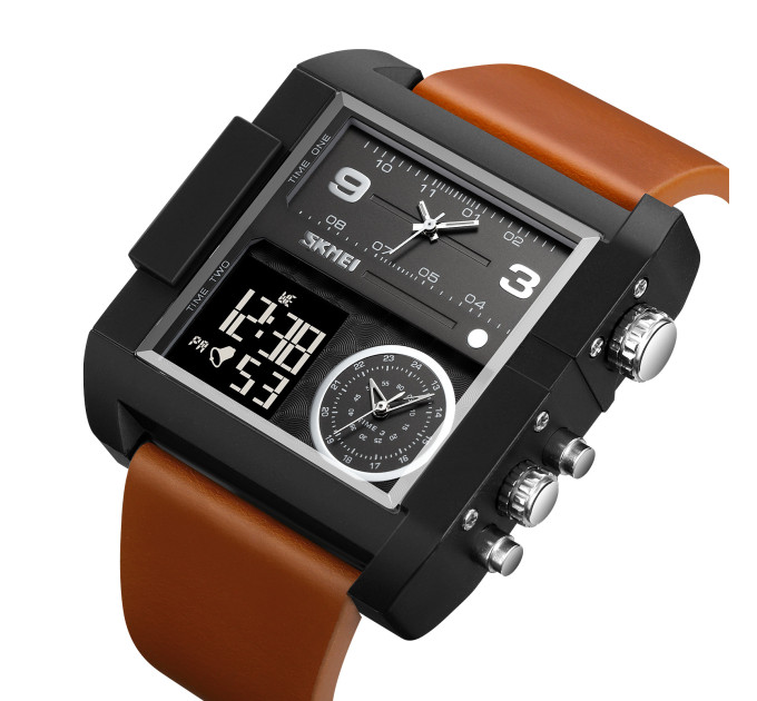 Skmei 2020BKBKBN Black-Broun-Black