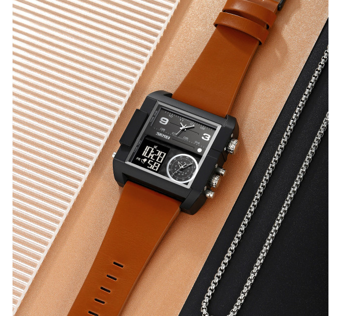 Skmei 2020BKBKBN Black-Broun-Black