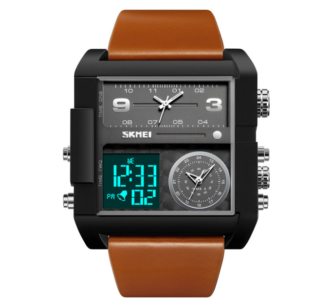Skmei 2020BKBKBN Black-Broun-Black