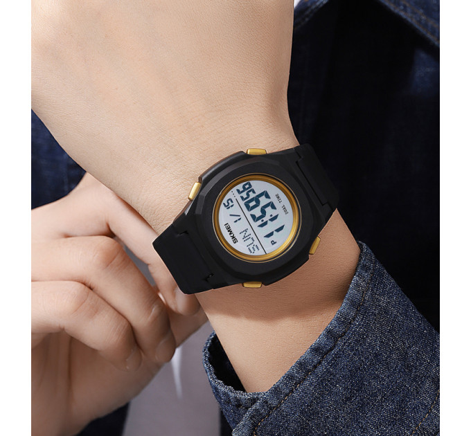 Skmei 2023BKGD-WT Black-Gold White