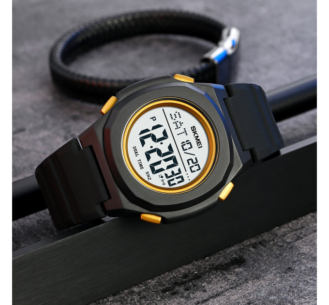 Skmei 2023BKGD-WT Black-Gold White