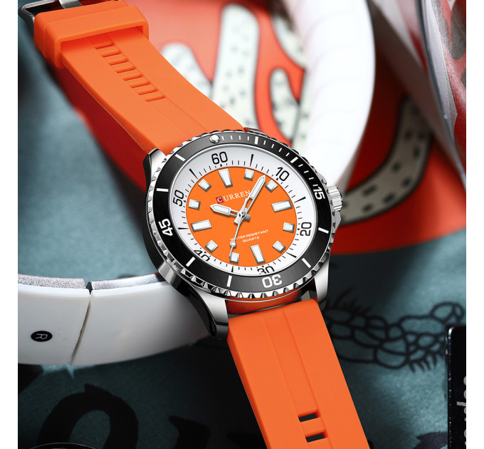 Curren 8448 Silver-Orange
