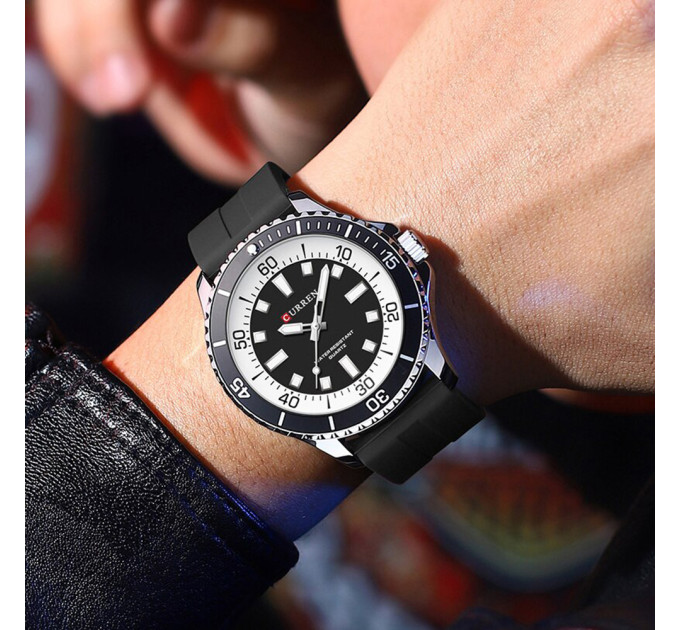 Curren 8448 Silver-Black