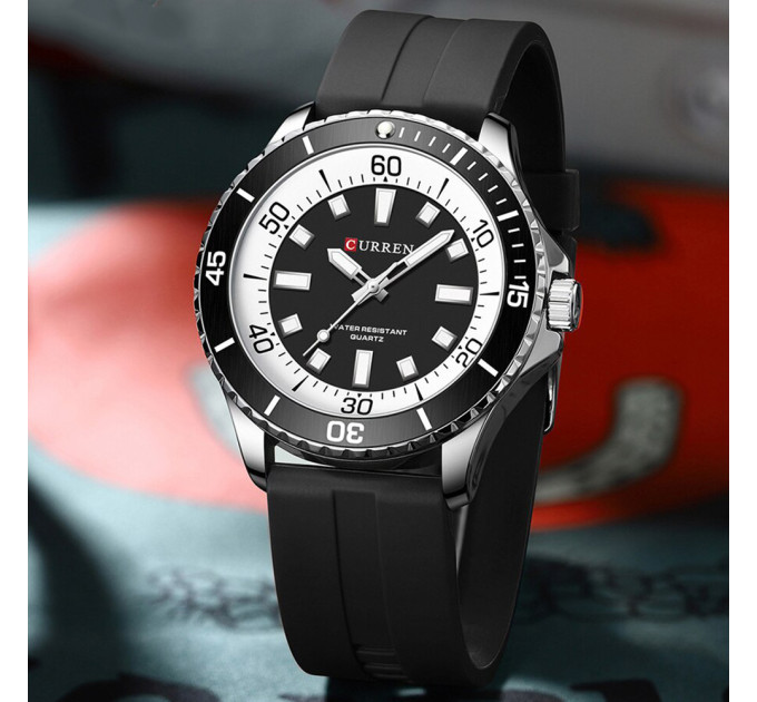 Curren 8448 Silver-Black