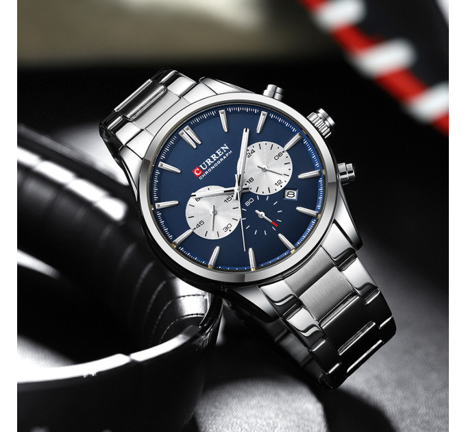 Curren 8446 Silver-Blue