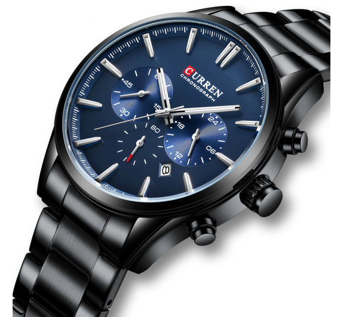 Curren 8446 Black-Blue