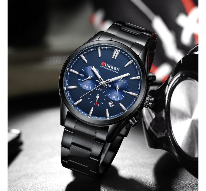 Curren 8446 Black-Blue
